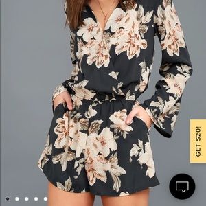 NWT Lulus Navy Floral Romper